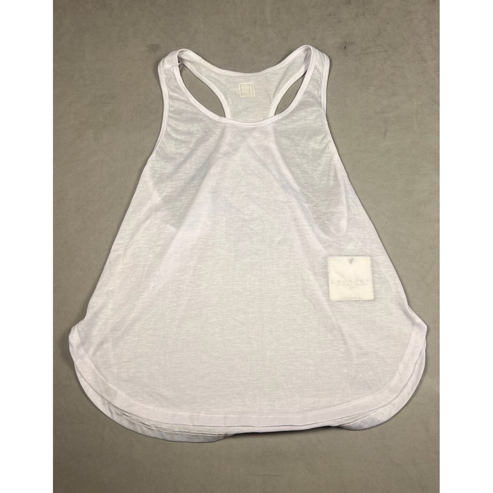 Laundry Shelli Segal White Racerback Tank Top Medium NWT Activewear Scoop Neck